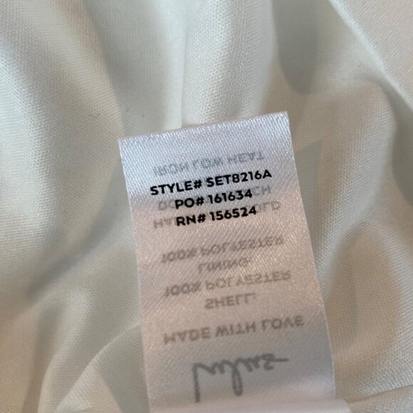 Lulu's Chiffon Tiered Midi Dress White V Neck Wedding Bridal Prom - Picture 10 of 10